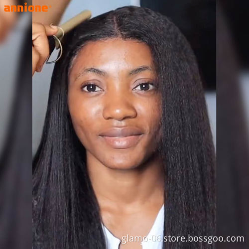Kinky Straight Raw Brazilian Virgin Human Hair Hd Full Lace Frontal Wig Cheap Yaki Transparent Lace Front Human Hair Wig Vendor